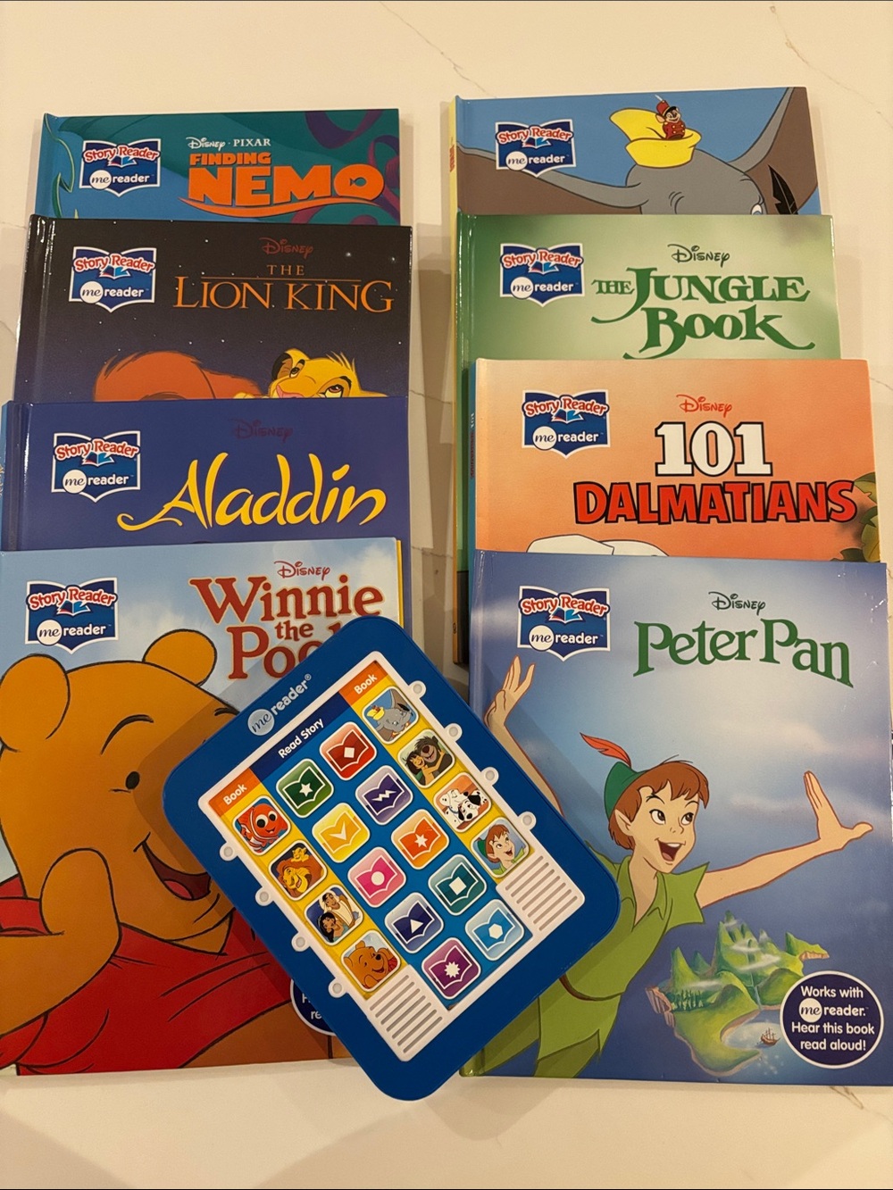 Disney Story Reader Set with Blue Sound Pad and Multicolored Book Covers